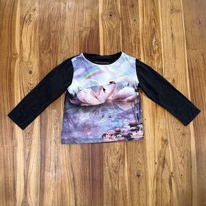 Kids Stella McCartney Kids Rainbow Swan Long Sleeve Tee Size 2-3